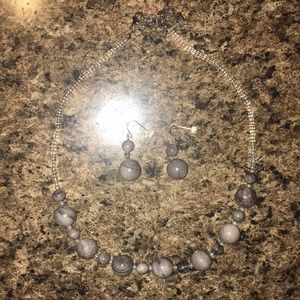 Necklace and the earrings